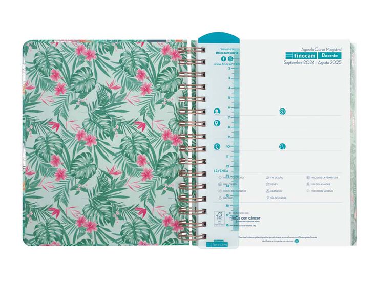 Agenda Finocam Magistral Design 1/4 setm/vista cas 24-25 Tropic