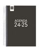 Agenda escolar Finocam Cool 1/4 día/pág cas 24-25 negro