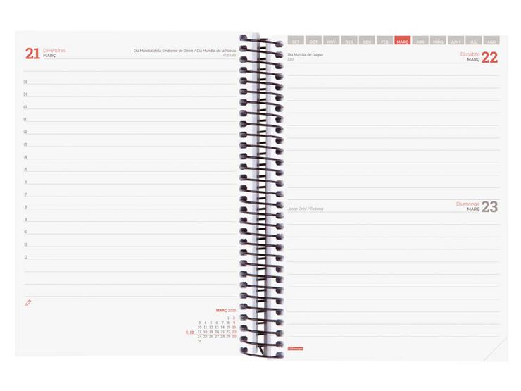 Agenda escolar Finocam espiral E10 dia/pàg cat 24-25 blau