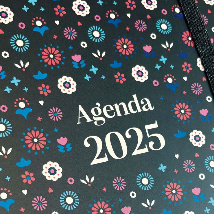 Agenda Finocam 16M Vitae 1/4 sem/vista cas 24-25 negro