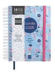 Agenda Finocam 16M Vitae 1/4 sem/vista cat 24-25 azul