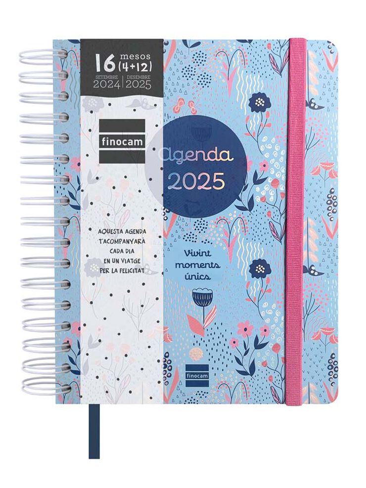 Agenda Finocam 16M Vitae 1/4 setm/vista cat 24-25 blau