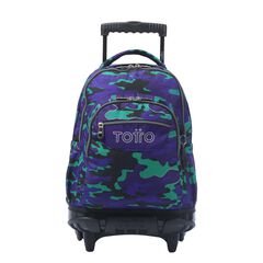 Mochila ruedas Totto Renglones Camo azul