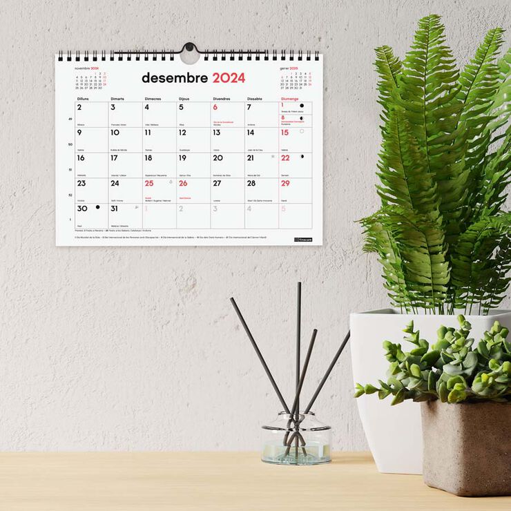 Calendario pared 16 meses Finocam 21x15cm cat 24-25