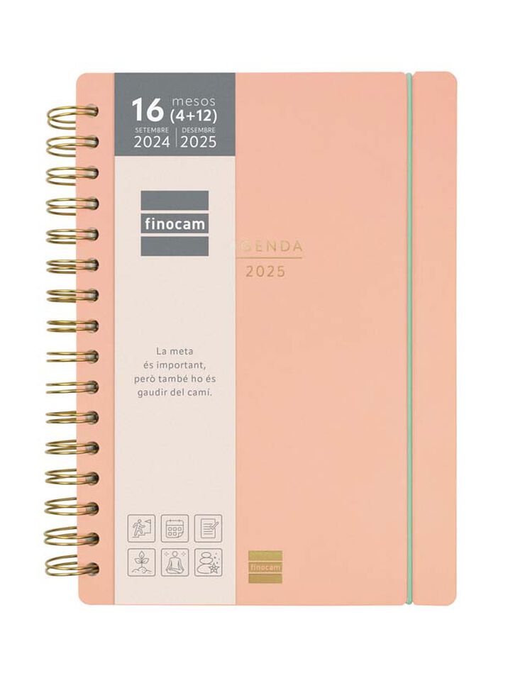 Agenda Finocam 16M Haiku E10 setm/vista cat 24-25 Coral