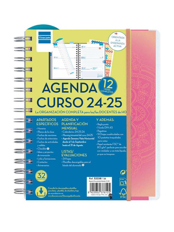 Agenda Finocam Magistral personalitzable 1/4 Sv cas 24-25 Mandala