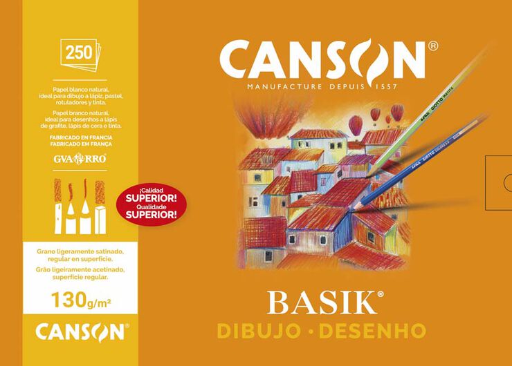 Paper Dibuix Canson Basik A3+ 130g requadre 250 fulls