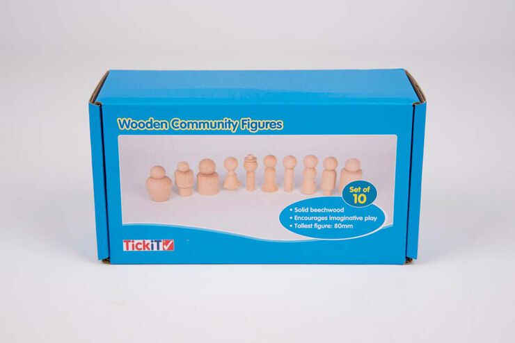 Figuras de madera natural TickiT Gente de mi comunidad 10 unidades