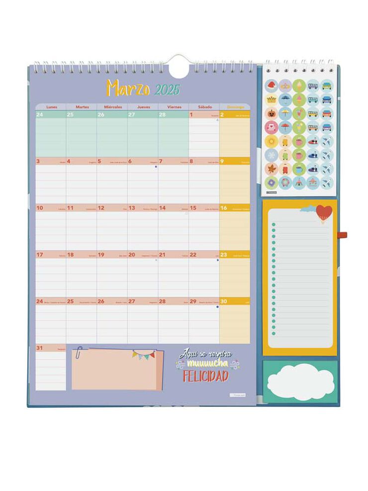 Calendario pared 16 meses Finocam Plus cas 24-25 Familiar