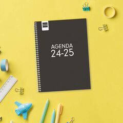 Agenda escolar Finocam Cool 1/4 día/pág cas 24-25 negro