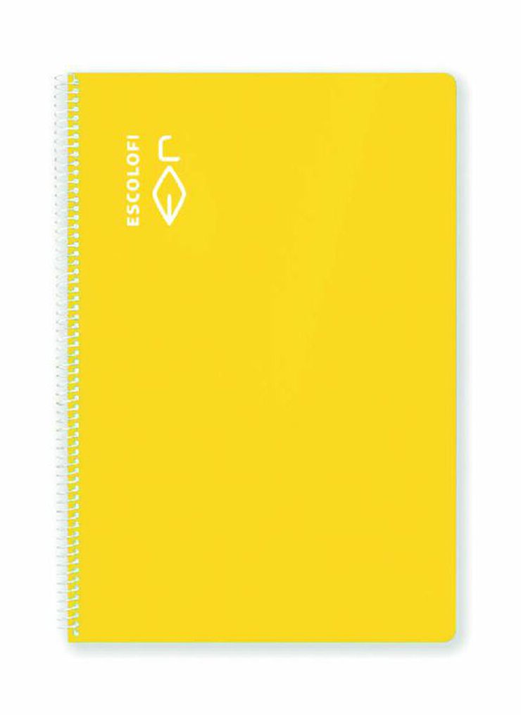 Libreta espiral Escolofi Folio 100 hojas cuadrícula 4x4 con margen amarillo