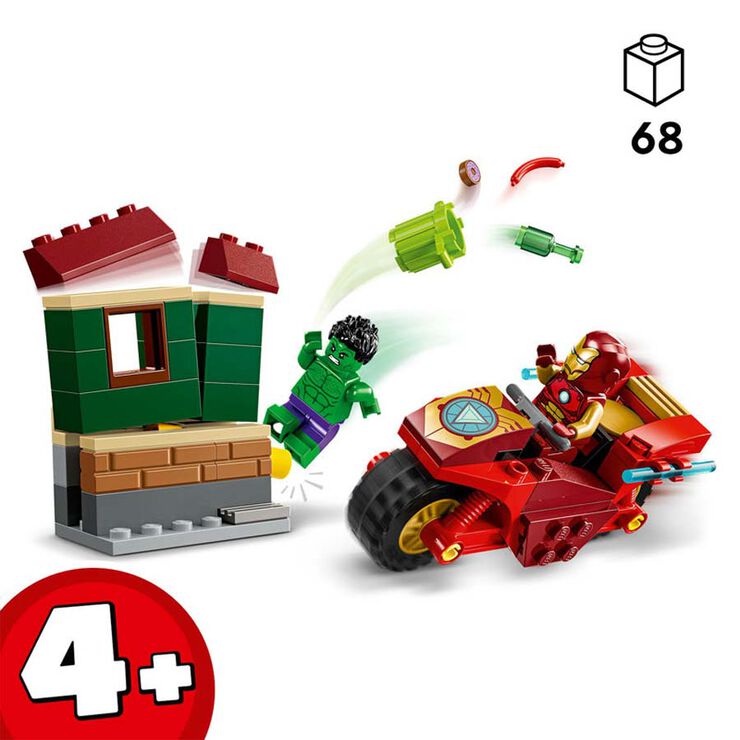 LEGO® Super Herois Iron Man amb Moto i Hulk 76287