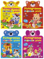 Pictogrames enganxa i pinta (4 t&iacute;tols)