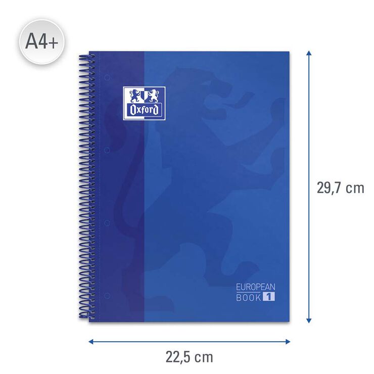 Notebook Oxford EuropeanBook 1 A4 80 fulls 5x5 blau marí