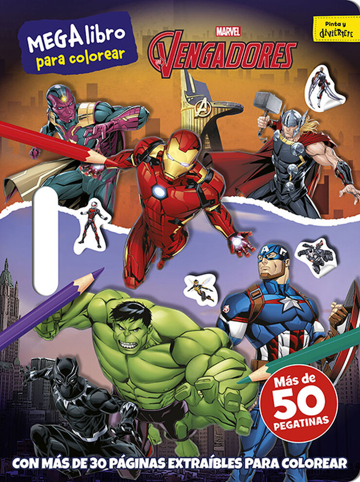 Marvel Avengers - Libro de pegatinas para niños, 4 hojas con más