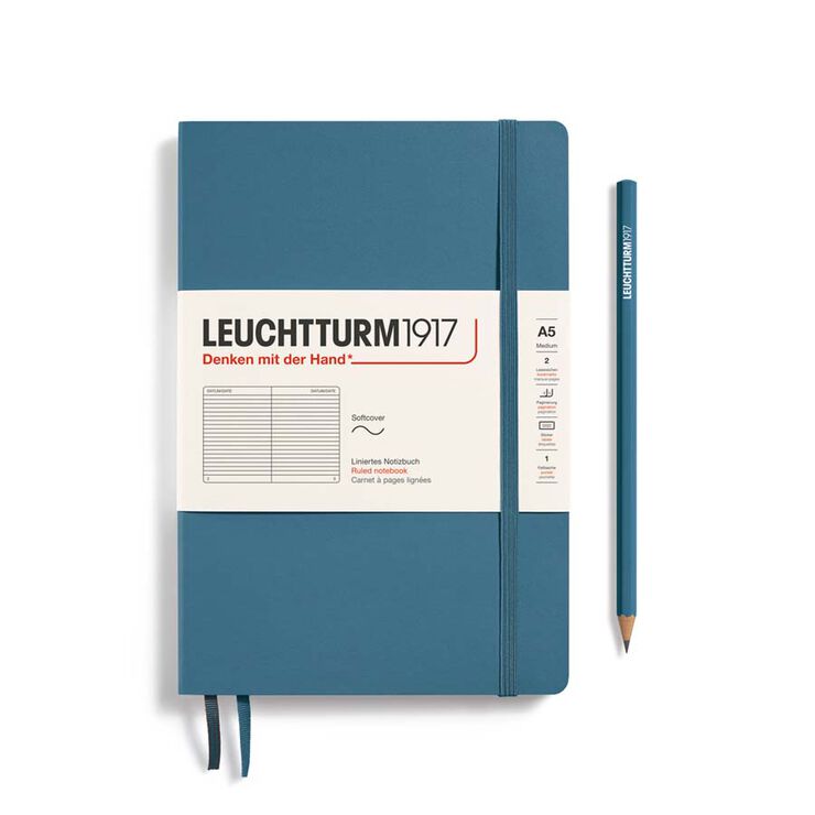 Llibreta Leuchtturm A5 tapa tova ratlla stone blue