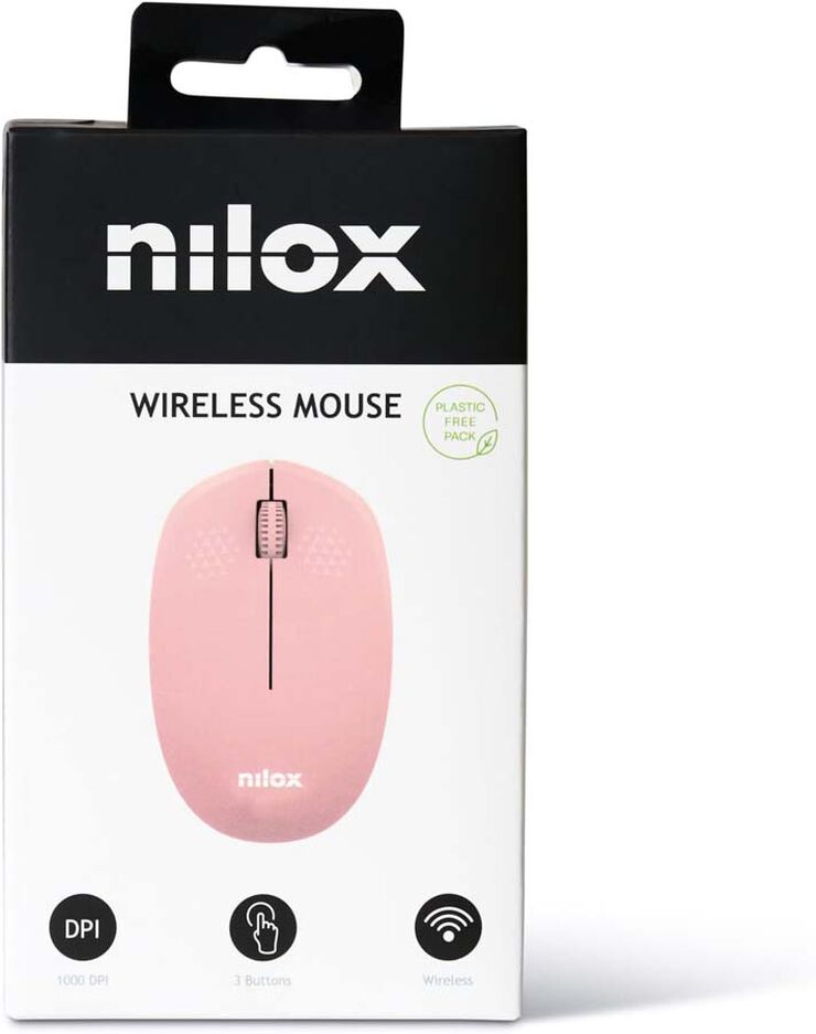 Ratolí sense fil Nilox rosa pastel