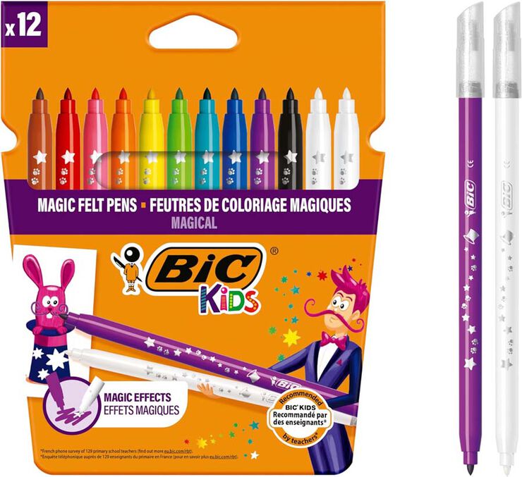 Rotuladores borrables Bic Kids Magic 12 colores