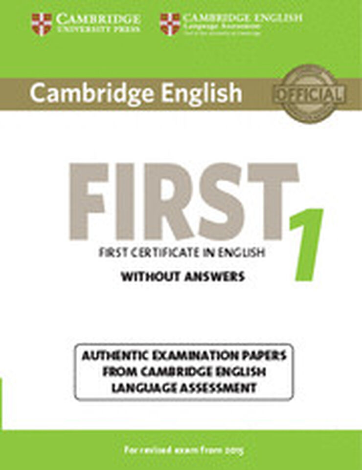 Cambridge English First 1 for Revised Exam From 2015Student'S book Without Answers