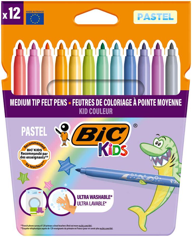 Rotuladores Bic Kids Pastel 12 colores