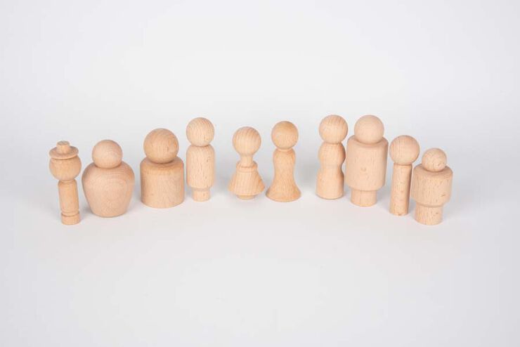 Figuras de madera natural TickiT Gente de mi comunidad 10 unidades