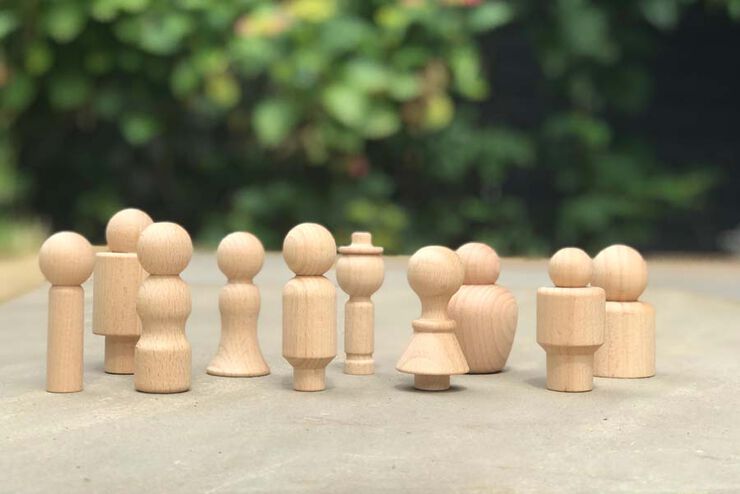 Figuras de madera natural TickiT Gente de mi comunidad 10 unidades