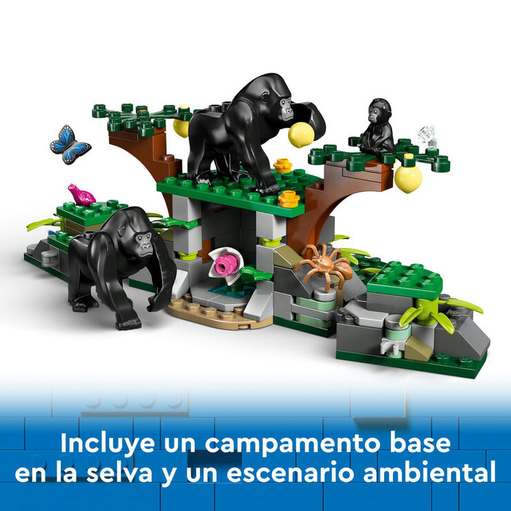 LEGO® City Exploradores de la Jungla: Helicóptero en Campamento Base 60437