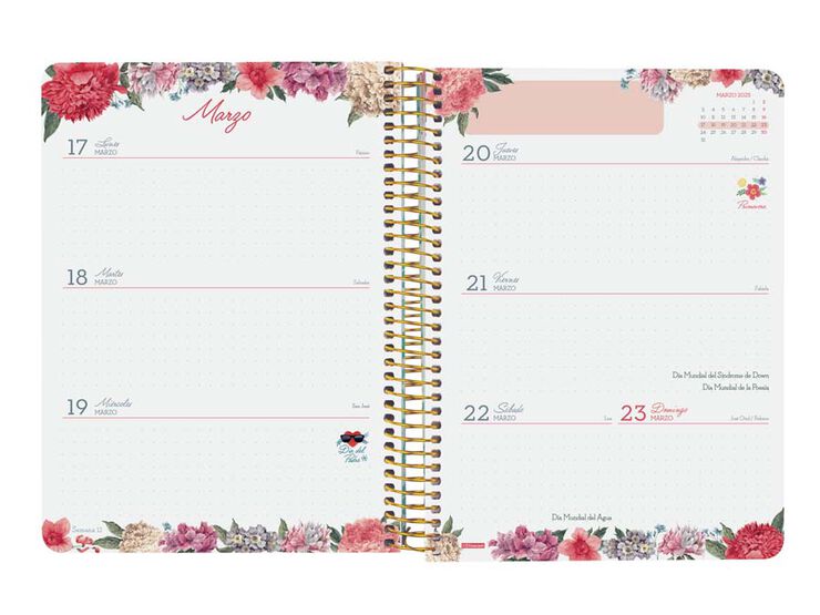 Agenda Finocam 16M Cloe E10 sem/vista cas 24-25 negro