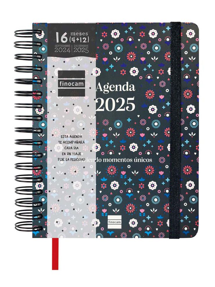 Agenda Finocam 16M Vitae 1/4 sem/vista cas 24-25 negro