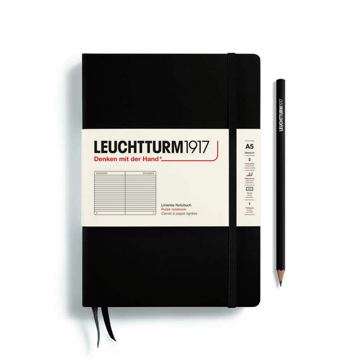 Libreta Leuchtturm A5 tapa dura raya black