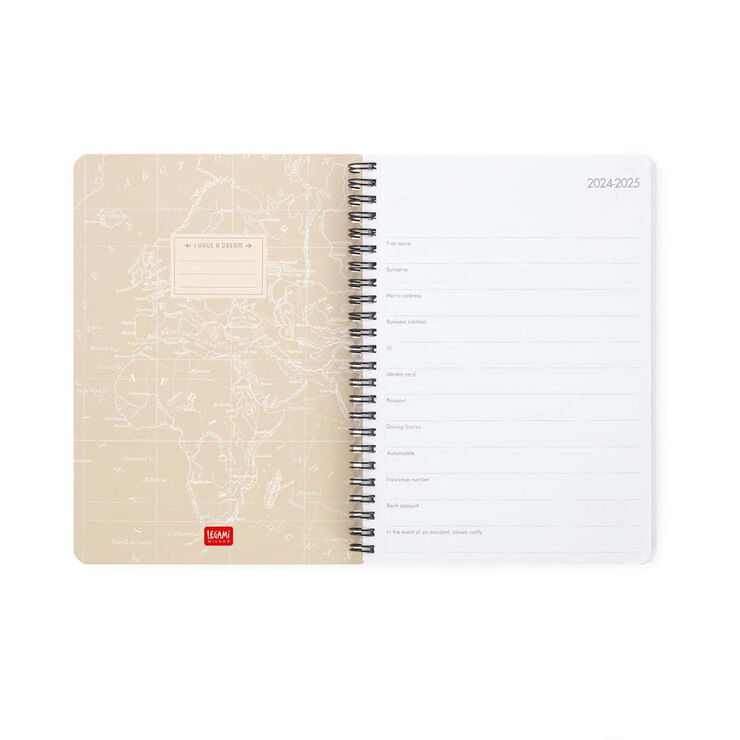 Agenda Legami 16 mesos large setm/vista mult 24-25 Travel