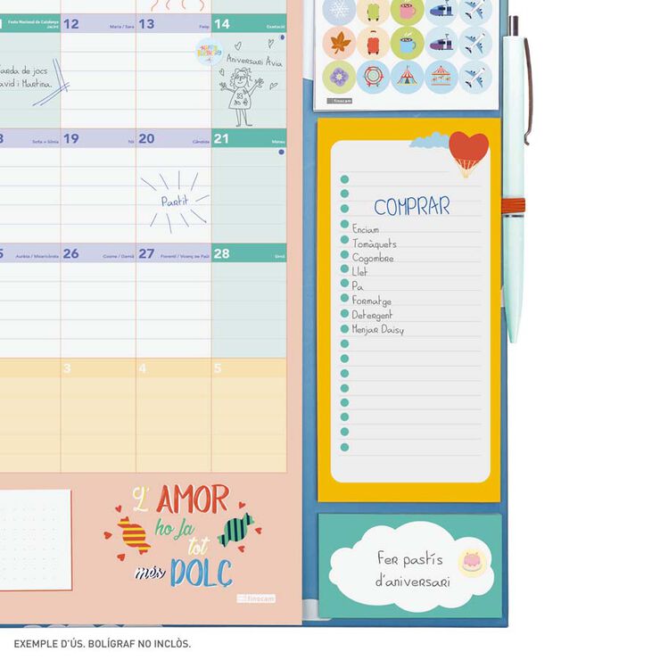 Calendario pared 16 meses Finocam Plus cast 24-25 Familiar