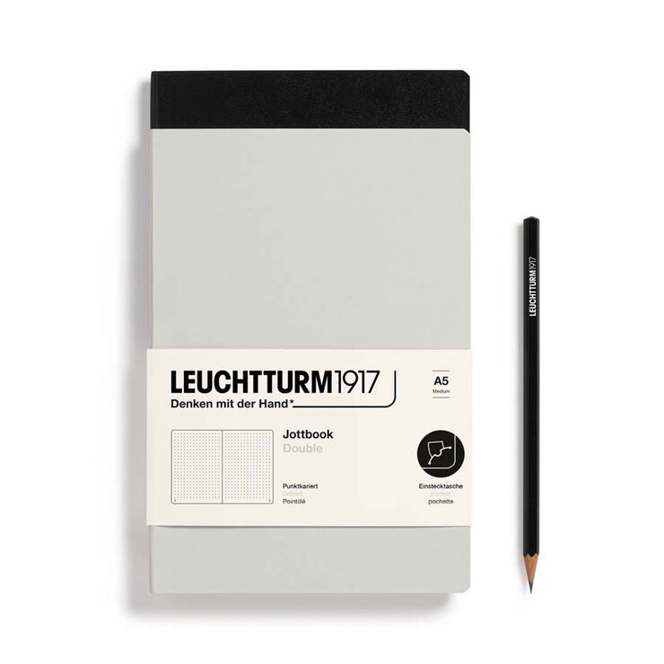 Llibreta Leuchtturm Jottbook double A5 tapa tova dots grey/black