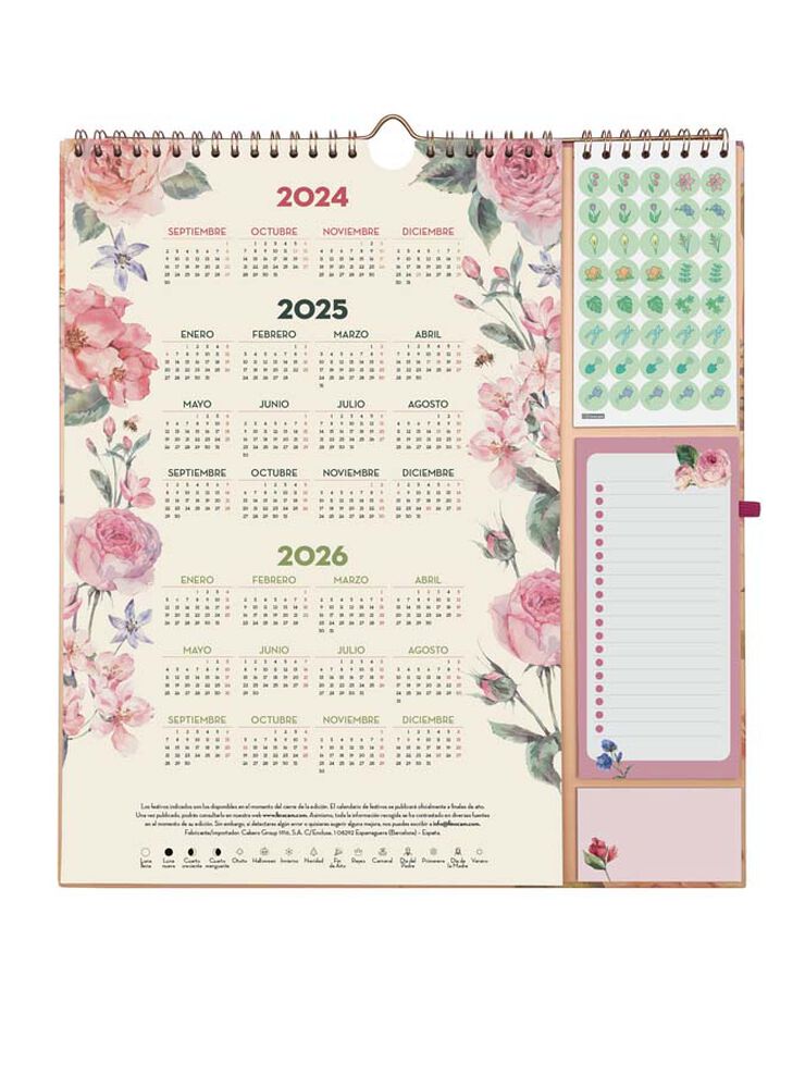 Calendario pared 16 meses Finocam Plus cao 24-25 Frases