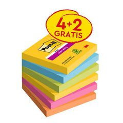 Bloc Post-it 76x76mm Carnival 4+2u