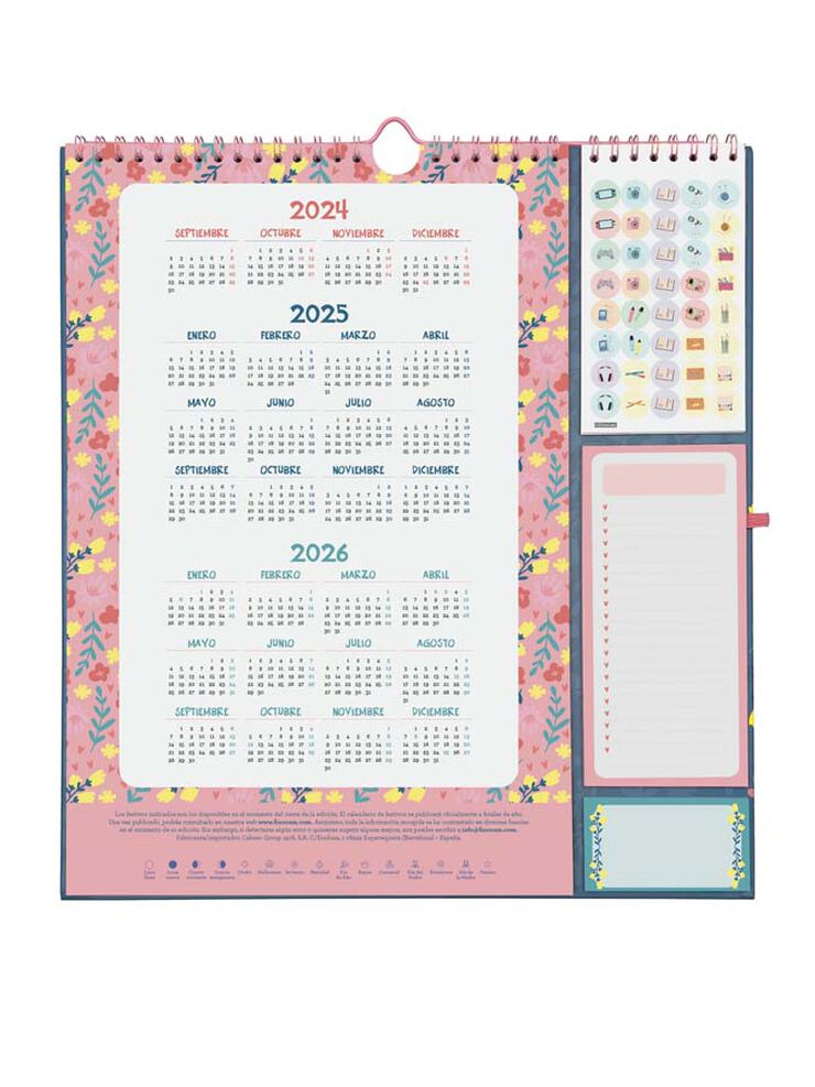 Calendario pared 16 meses Finocam Plus cas 24-25 Vitae