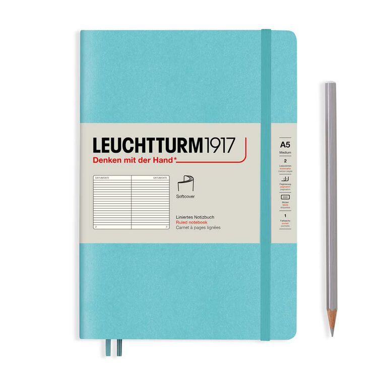 Llibreta Leuchtturm A5 tapa tova ratlla aquamarine