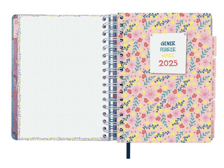 Agenda Finocam 16M Vitae 1/4 setm/vista cat 24-25 blau