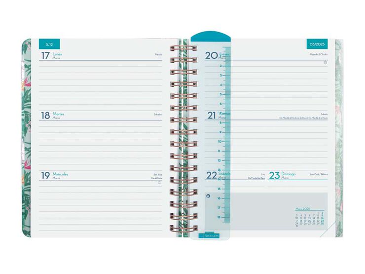 Agenda Finocam Magistral Design 1/4 setm/vista cas 24-25 Tropic