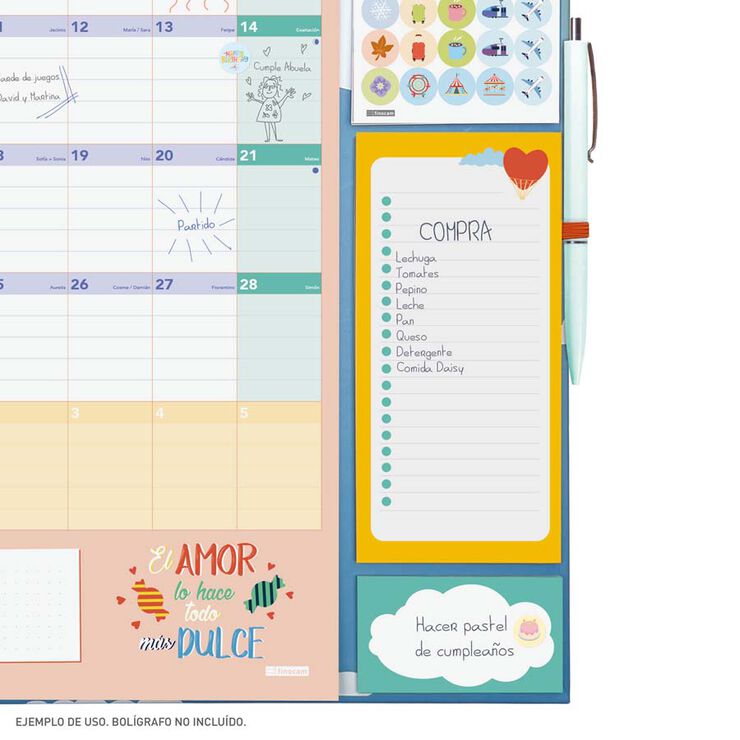 Calendario pared 16 meses Finocam Plus cas 24-25 Familiar