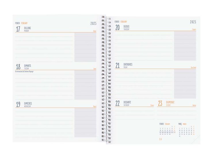 Agenda escolar Finocam Cool 1/4 sem/vista cat 24-25 Floral