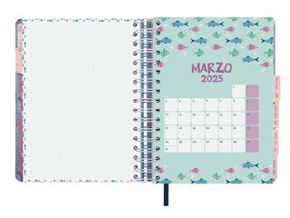 Agenda Finocam 16M Vitae 1/4 setm/vista cas 24-25 blau