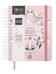 Agenda Finocam 16M Vitae 1/4 setm/vista cat 24-25 rosa