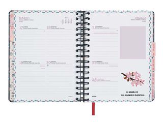 Agenda Finocam 16M Vitae 1/4 sem/vista cas 24-25 negro