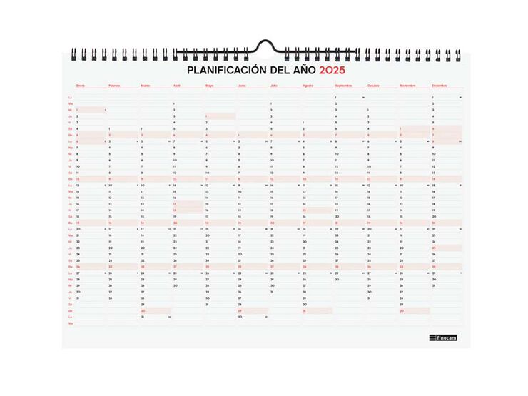 Calendari paret 16 mesos Finocam 34x24cm cas 24-25