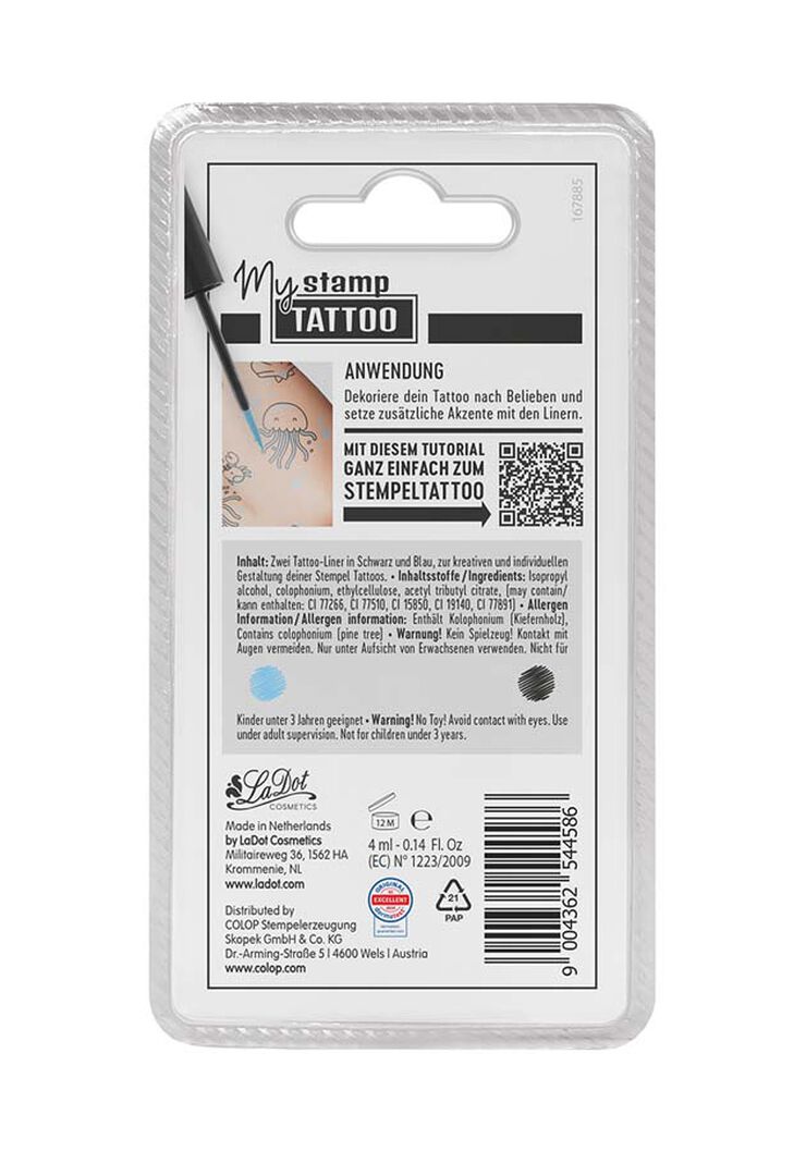 Liners My Stamp Tattoo negro y azul claro