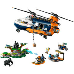 LEGO® City Exploradores de la Jungla: Helicóptero en Campamento Base 60437