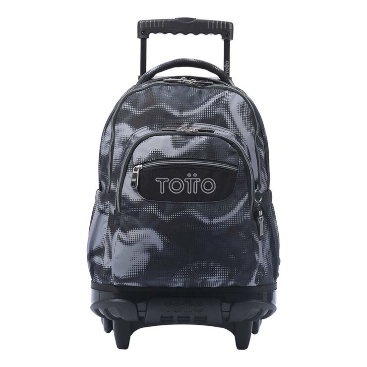 Mochila ruedas Totto Renglones Ondas negro