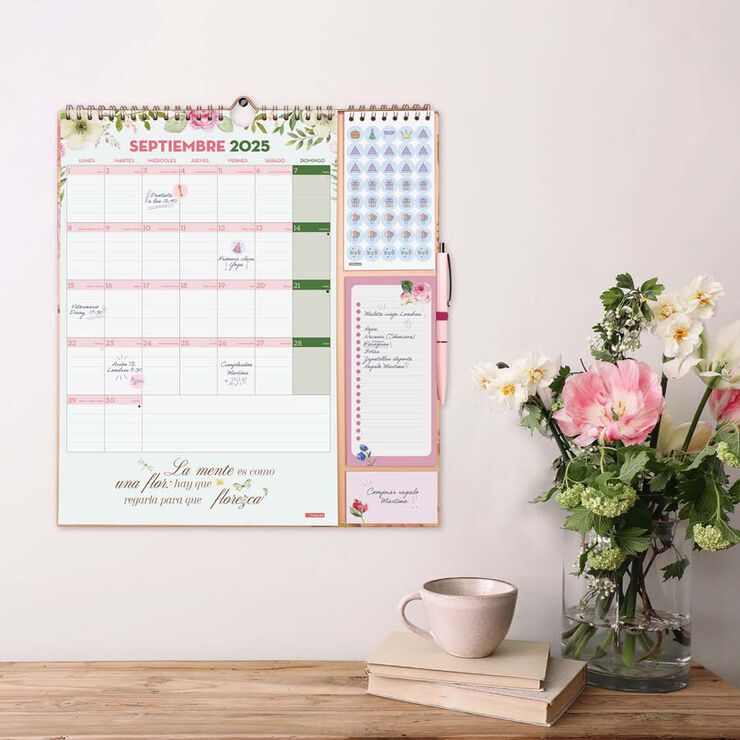 Calendario pared 16 meses Finocam Plus cao 24-25 Frases