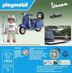 Playmobil Vehículos Vespa 150 Sprint Veloce Azul 71622